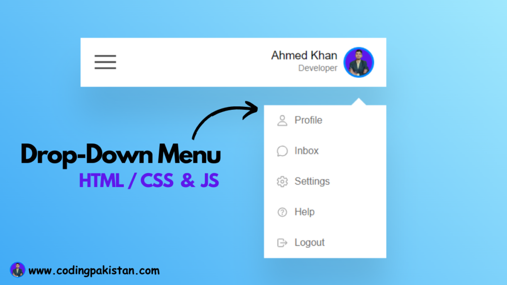 How To Create a Drop-Down Menu in HTML? Like Facebook