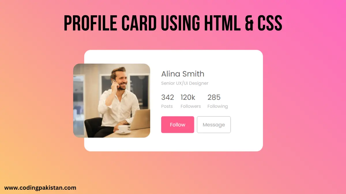 profile card using html & css